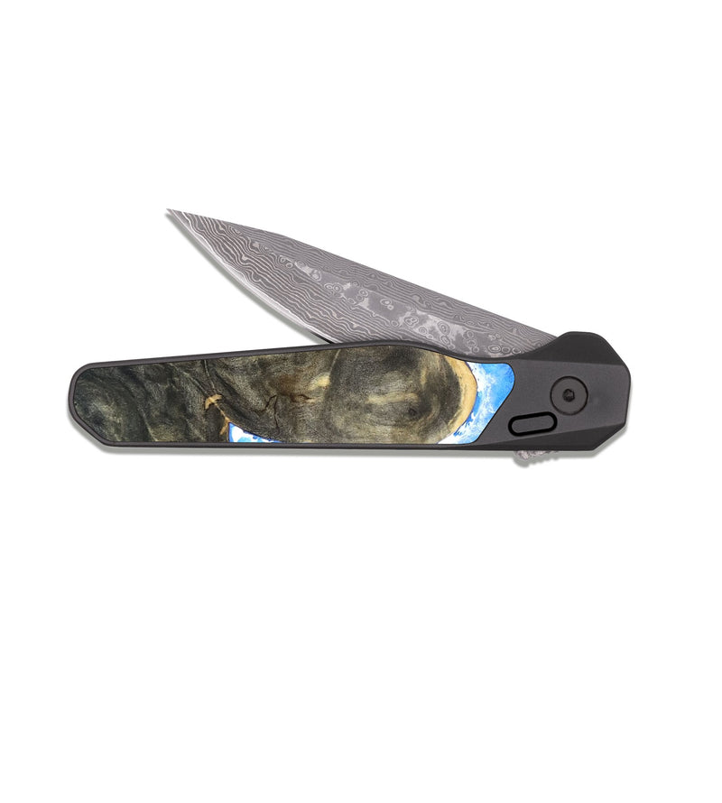 EDC Dark Damascus Wood Pocket Knife - Dinah (Coastal, 819715)
