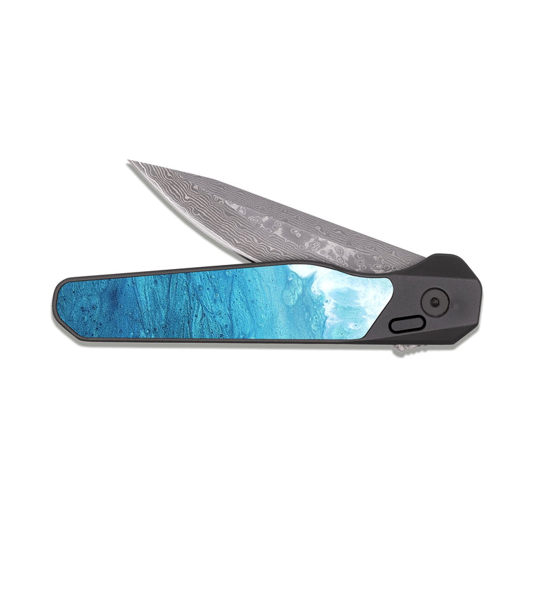 EDC Dark Damascus Wood Pocket Knife - Clemmie (Coastal, 819716)