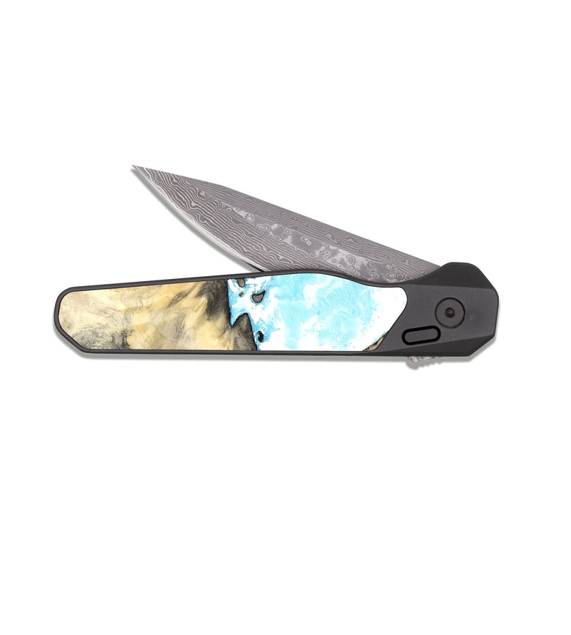 EDC Dark Damascus Wood Pocket Knife - Jakob (Coastal, 819722)