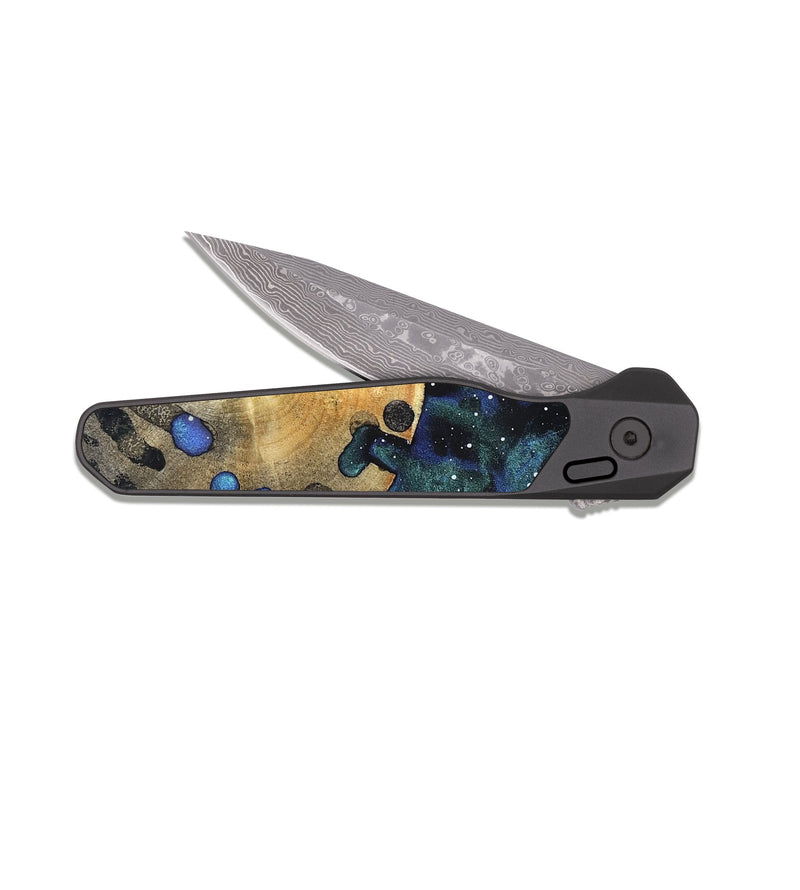 EDC Dark Damascus Wood Pocket Knife - Marlo (Cosmos, 819734)