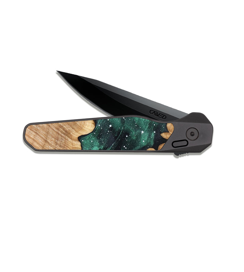 EDC Dark Slate Wood Pocket Knife - Valarie (Cosmos, 819741)