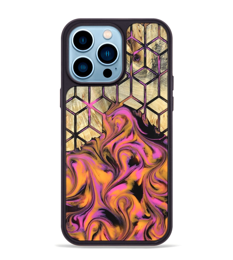iPhone 14 Pro Max Wood Phone Case - Una (Neon, 819749)