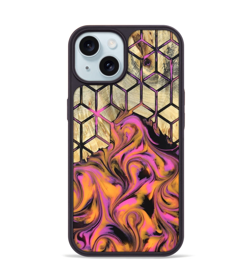 iPhone 15 Wood Phone Case - Una (Neon, 819749)