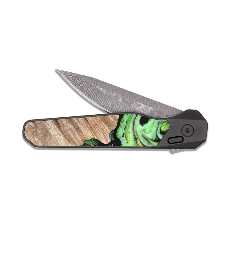 EDC Dark Damascus Wood Pocket Knife - Sunny (Neon, 819750)