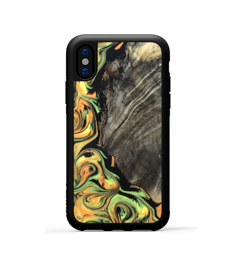 iPhone Xs Wood Phone Case - Trish (Neon, 819751)