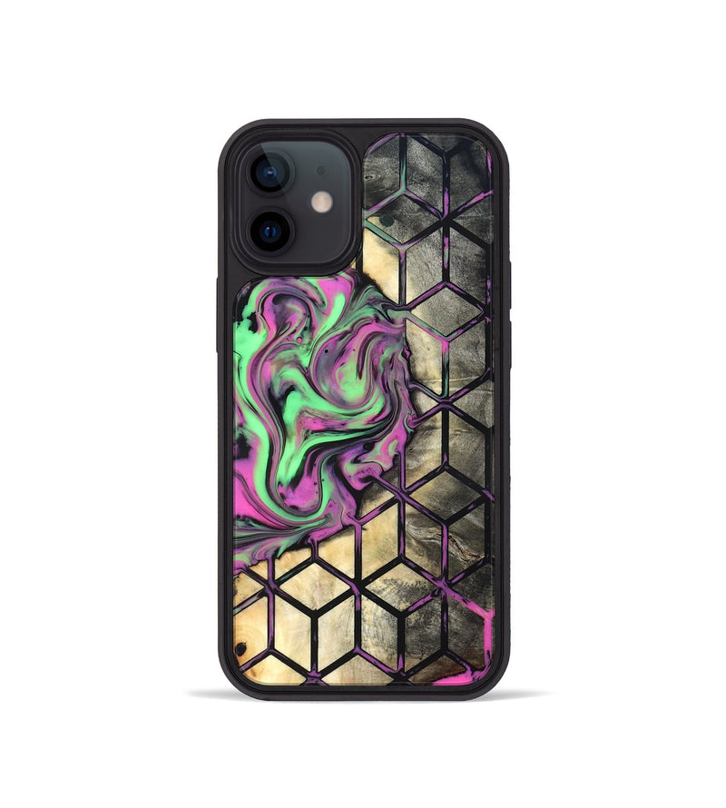 iPhone 12 mini Wood Phone Case - Andria (Neon, 819752)