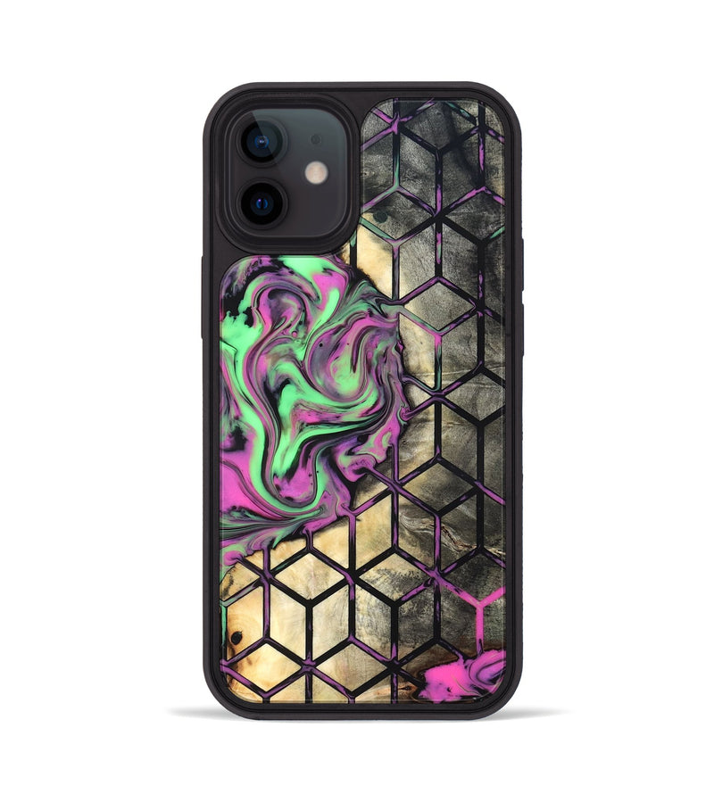 iPhone 12 Wood Phone Case - Andria (Neon, 819752)