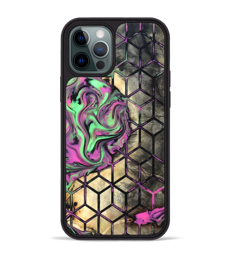 iPhone 12 Pro Max Wood Phone Case - Andria (Neon, 819752)