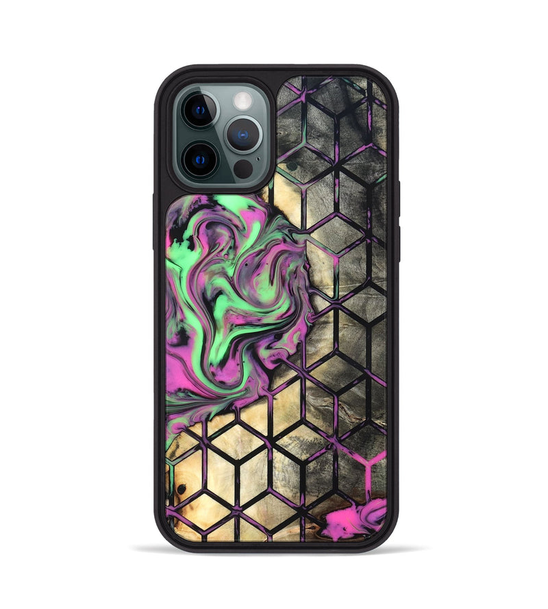 iPhone 12 Pro Wood Phone Case - Andria (Neon, 819752)