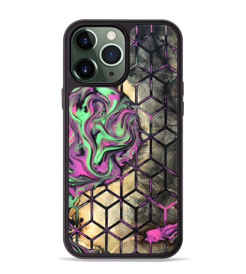 iPhone 13 Pro Max Wood Phone Case - Andria (Neon, 819752)