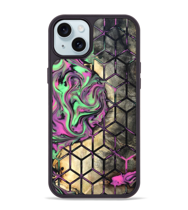 iPhone 15 Plus Wood Phone Case - Andria (Neon, 819752)