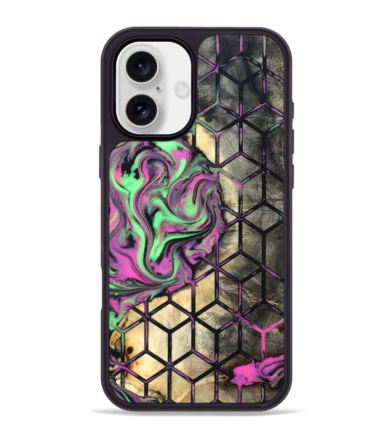 iPhone 16 Plus Wood Phone Case - Andria (Neon, 819752)
