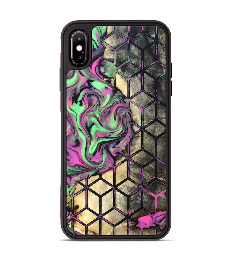 iPhone Xs Max Wood Phone Case - Andria (Neon, 819752)