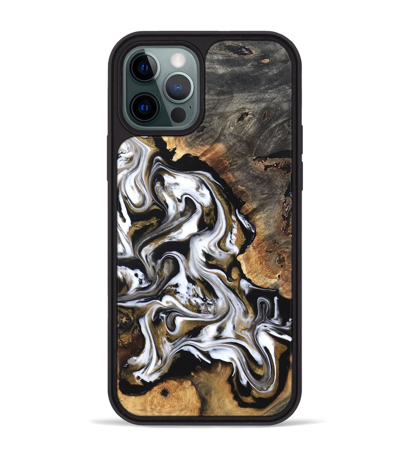 iPhone 12 Pro Max Wood Phone Case - Layla (Black & White, 819753)