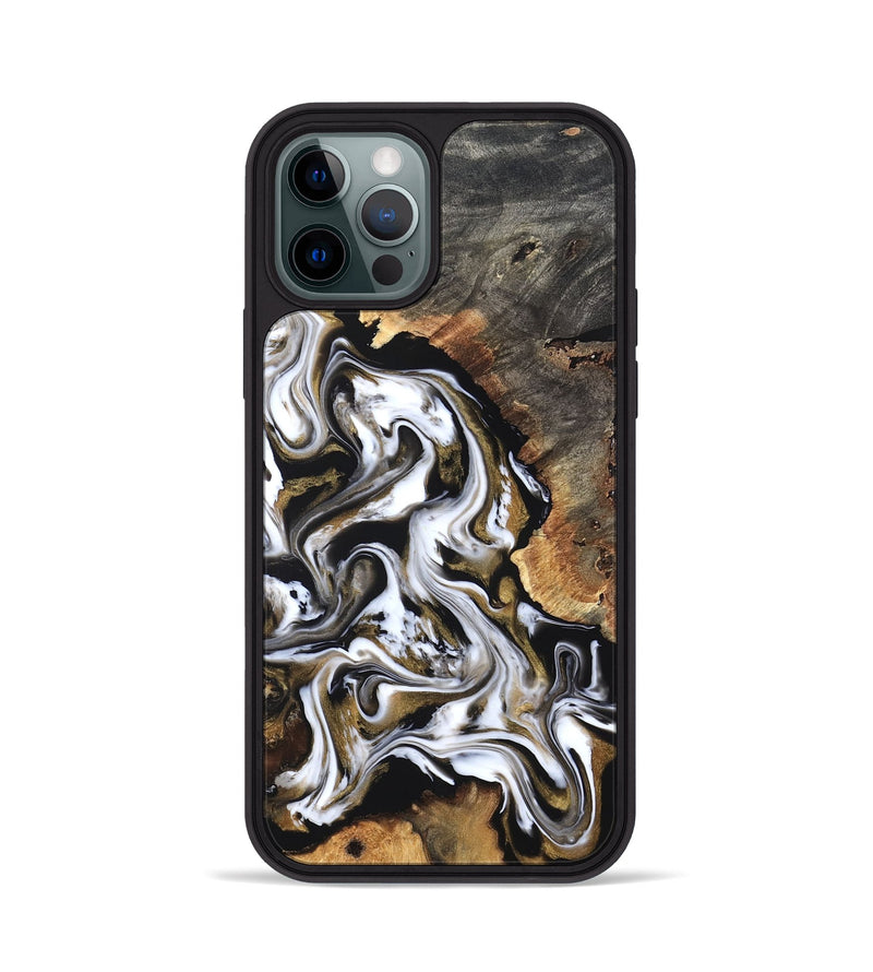 iPhone 12 Pro Wood Phone Case - Layla (Black & White, 819753)