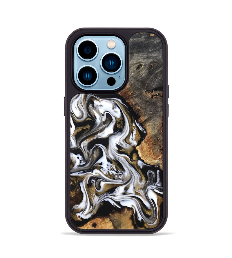 iPhone 14 Pro Wood Phone Case - Layla (Black & White, 819753)