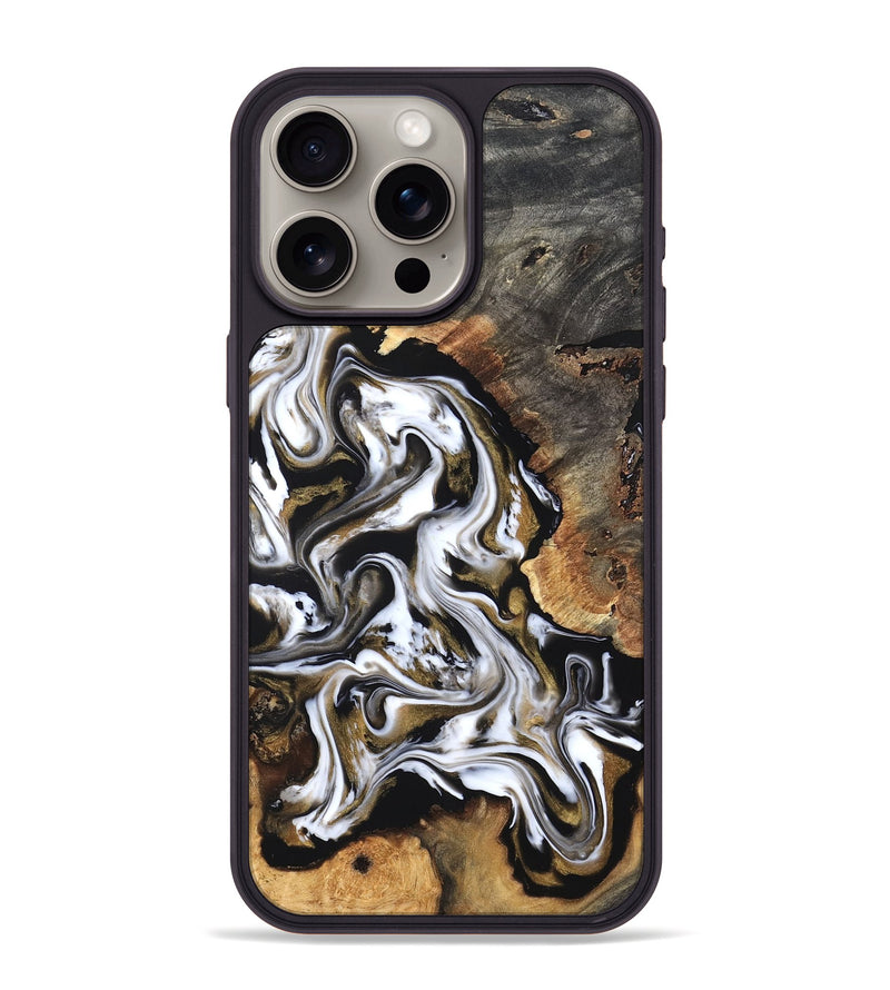 iPhone 15 Pro Max Wood Phone Case - Layla (Black & White, 819753)
