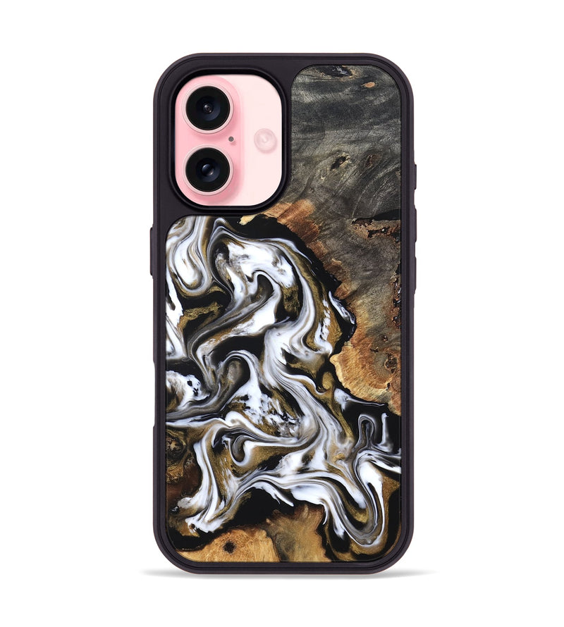 iPhone 16 Wood Phone Case - Layla (Black & White, 819753)