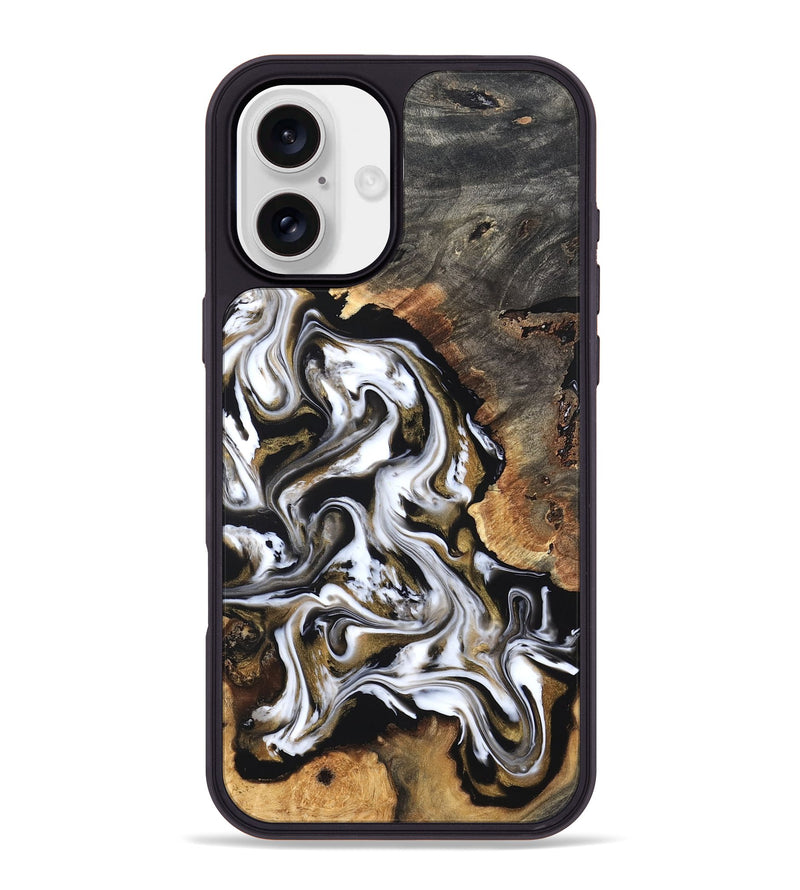 iPhone 16 Plus Wood Phone Case - Layla (Black & White, 819753)