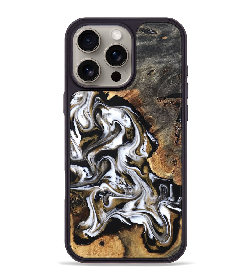 iPhone 16 Pro Max Wood Phone Case - Layla (Black & White, 819753)