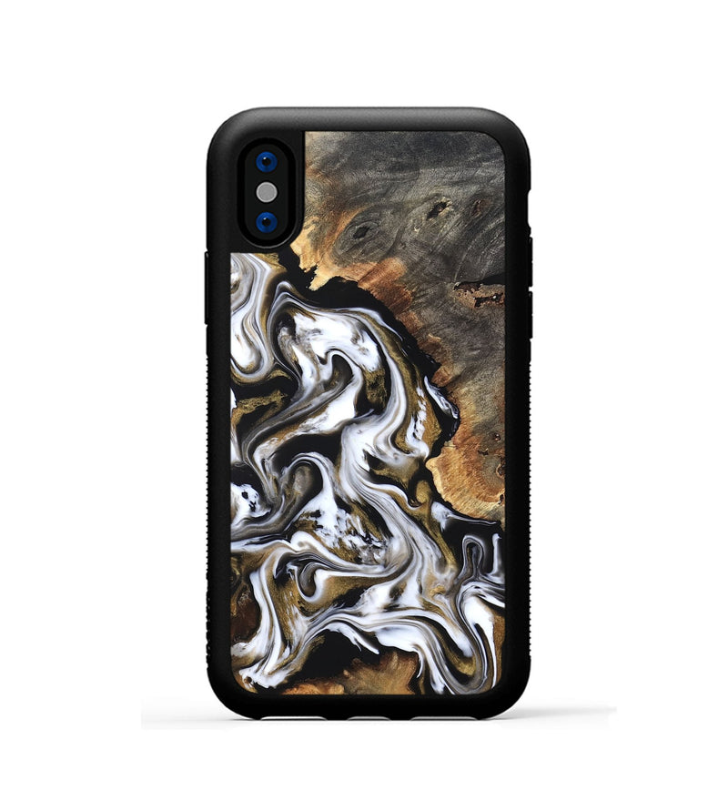iPhone Xs Wood Phone Case - Layla (Black & White, 819753)