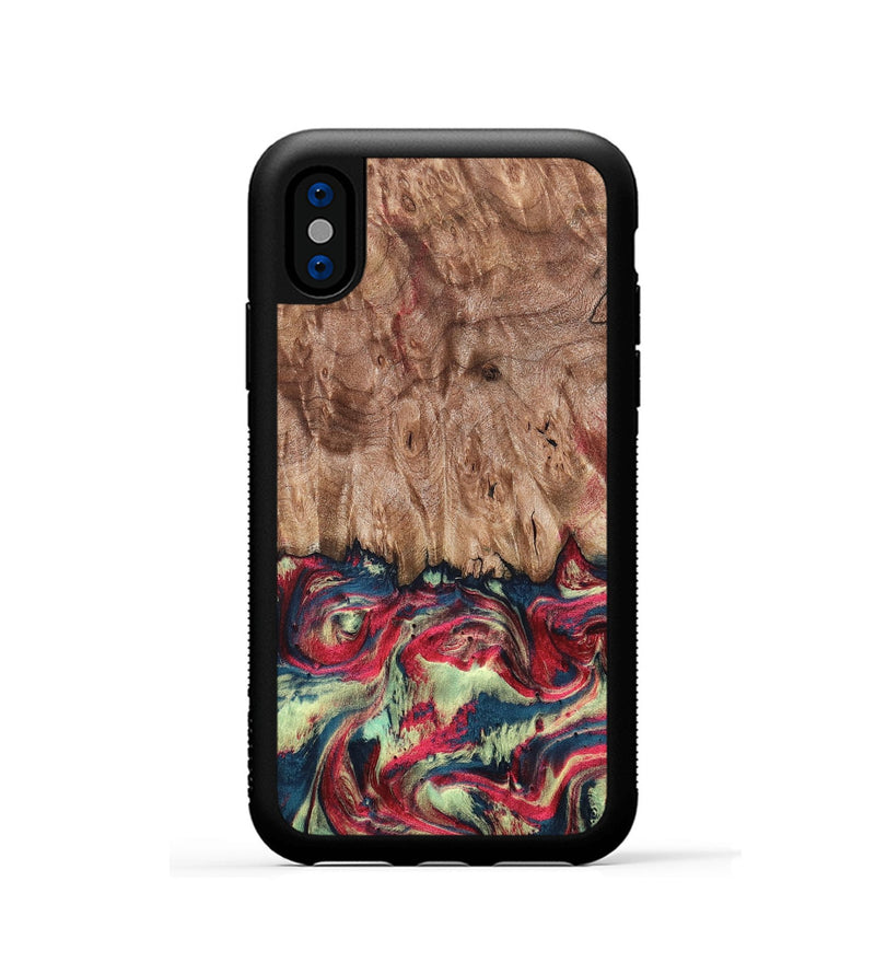 iPhone Xs Wood Phone Case - Blanch (Red, 819755)