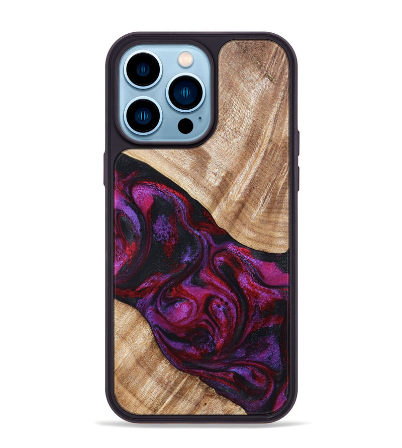 iPhone 14 Pro Max Wood Phone Case - Margot (Red, 819756)