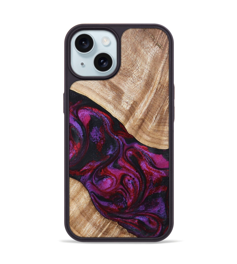 iPhone 15 Wood Phone Case - Margot (Red, 819756)