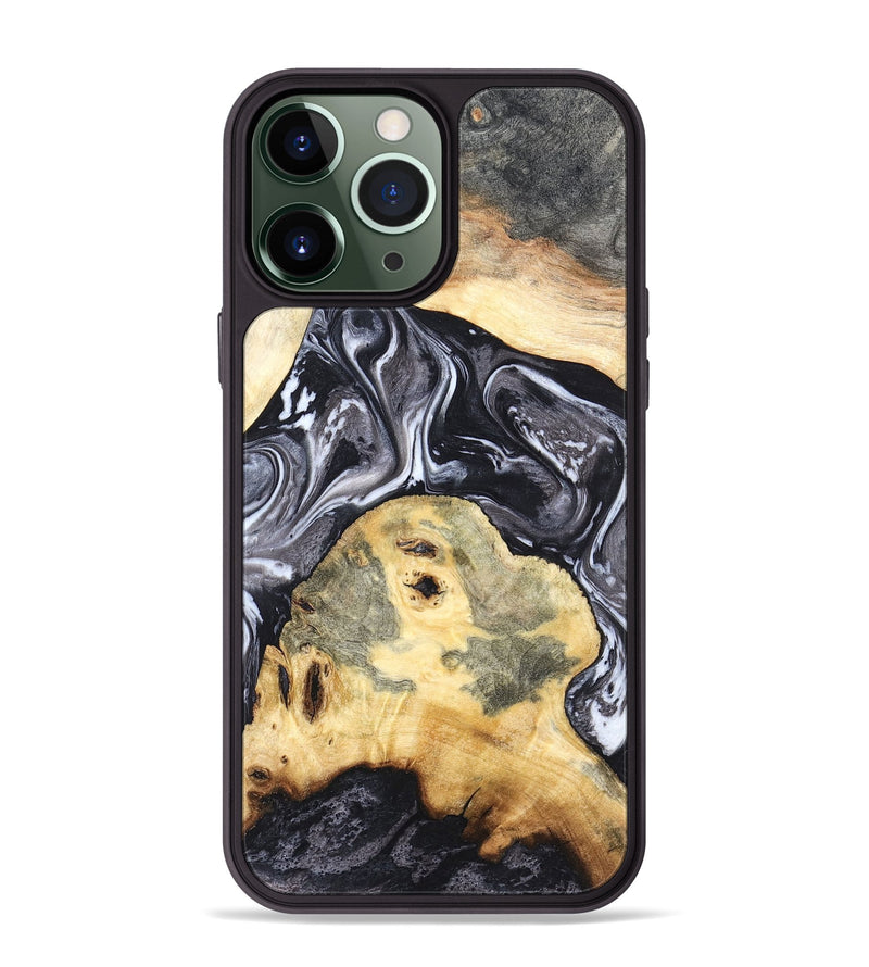 iPhone 13 Pro Max Wood Phone Case - Odis (Black & White, 819757)