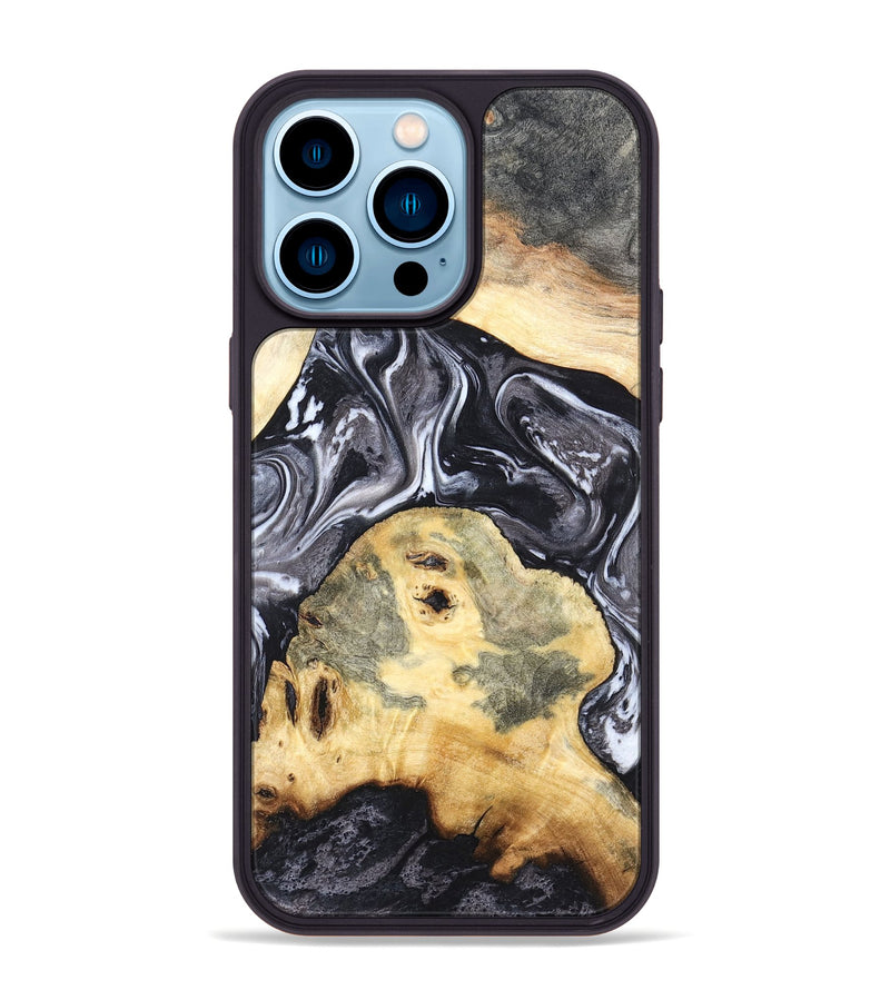 iPhone 14 Pro Max Wood Phone Case - Odis (Black & White, 819757)
