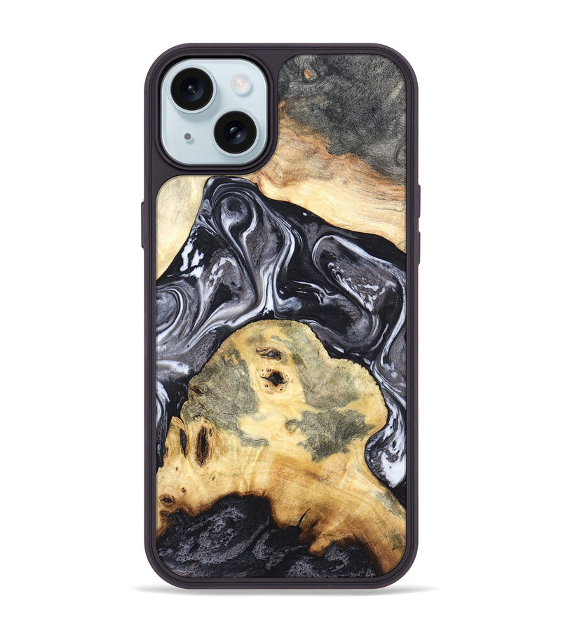 iPhone 15 Plus Wood Phone Case - Odis (Black & White, 819757)