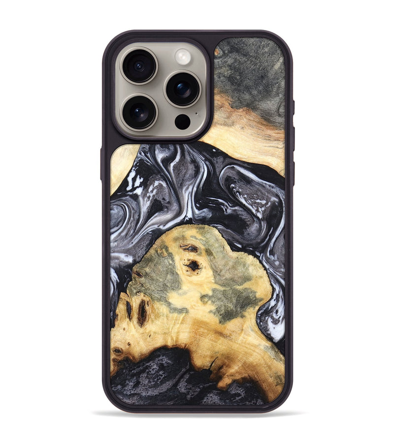 iPhone 15 Pro Max Wood Phone Case - Odis (Black & White, 819757)