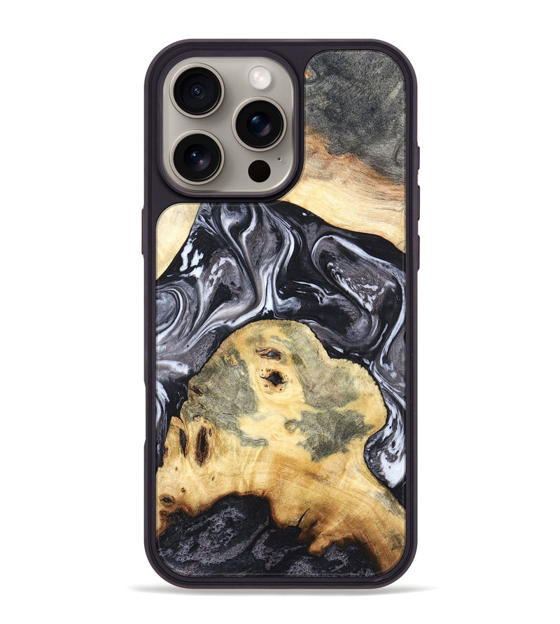 iPhone 16 Pro Max Wood Phone Case - Odis (Black & White, 819757)