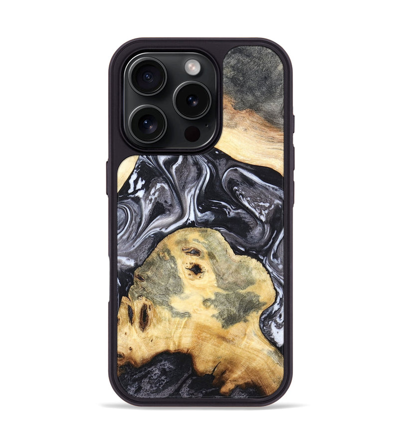 iPhone 16 Pro Wood Phone Case - Odis (Black & White, 819757)