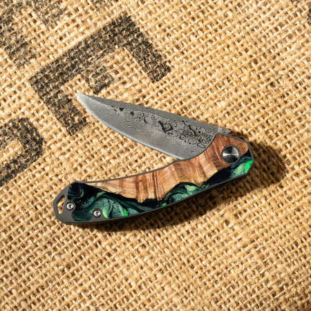 EDC Wood & Resin Open Pocket Knife
