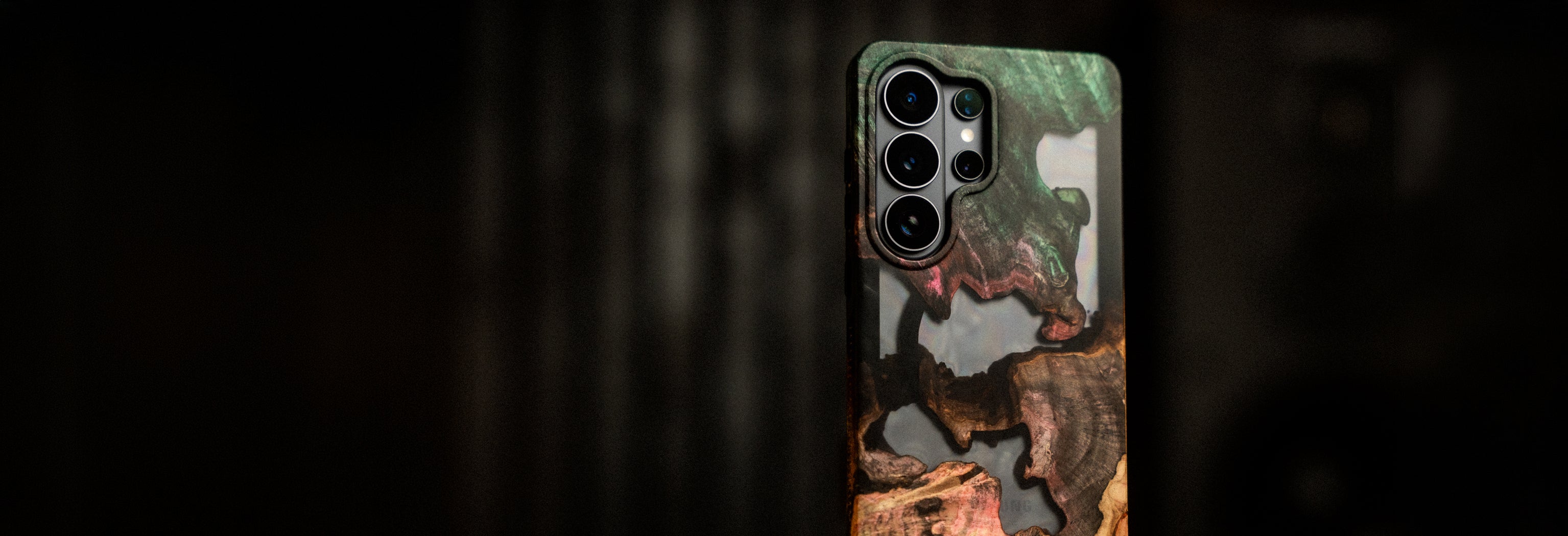 Carved Phone Case on display