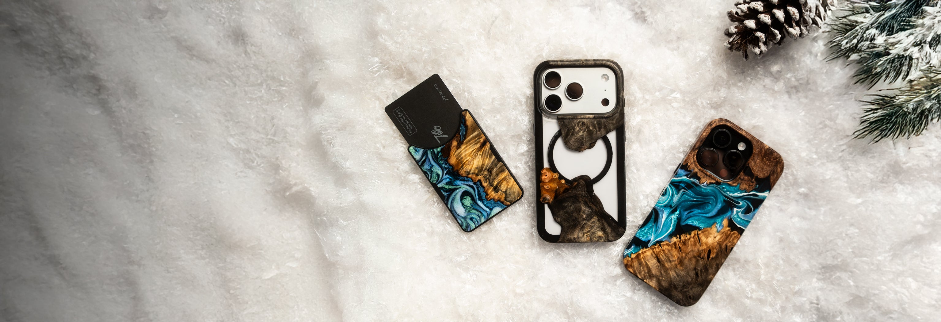 Carved Phone Case on display