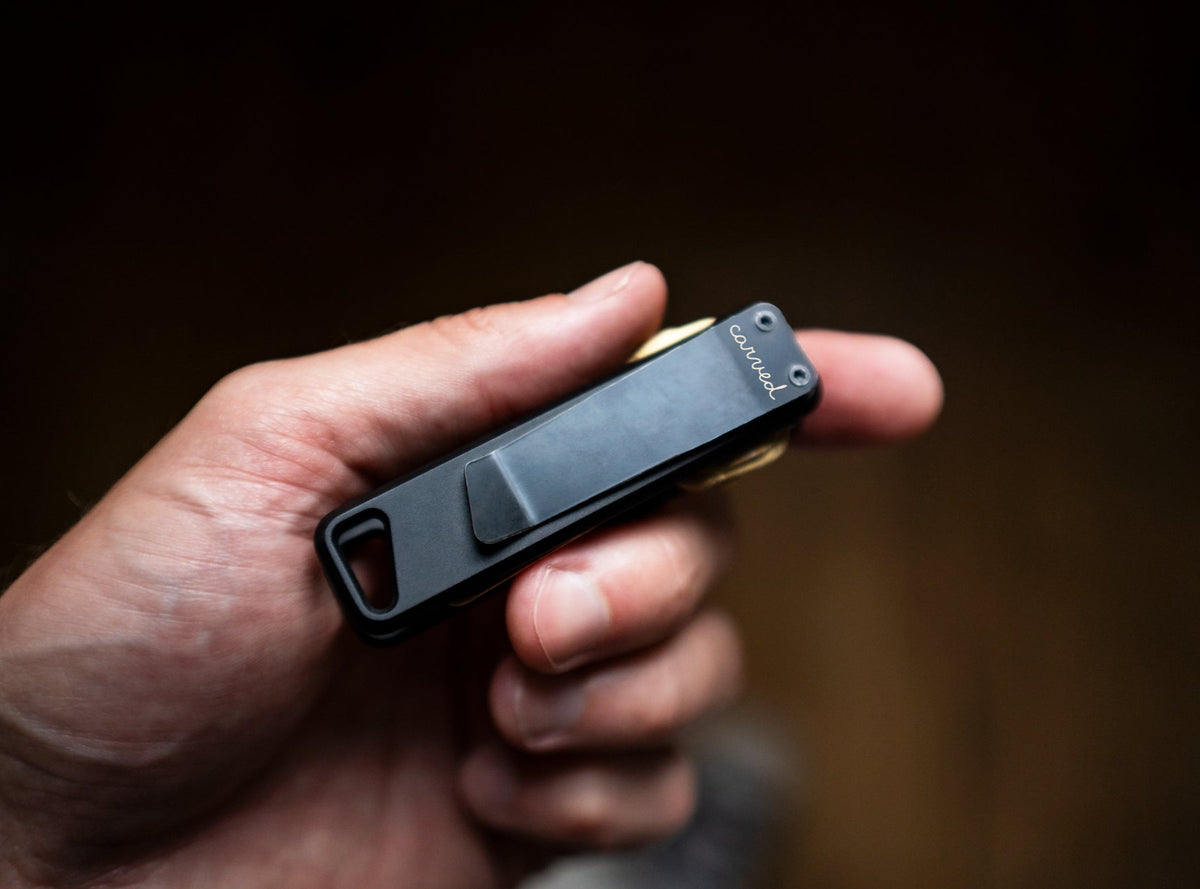 Backside of EDC KeyHolder in hand