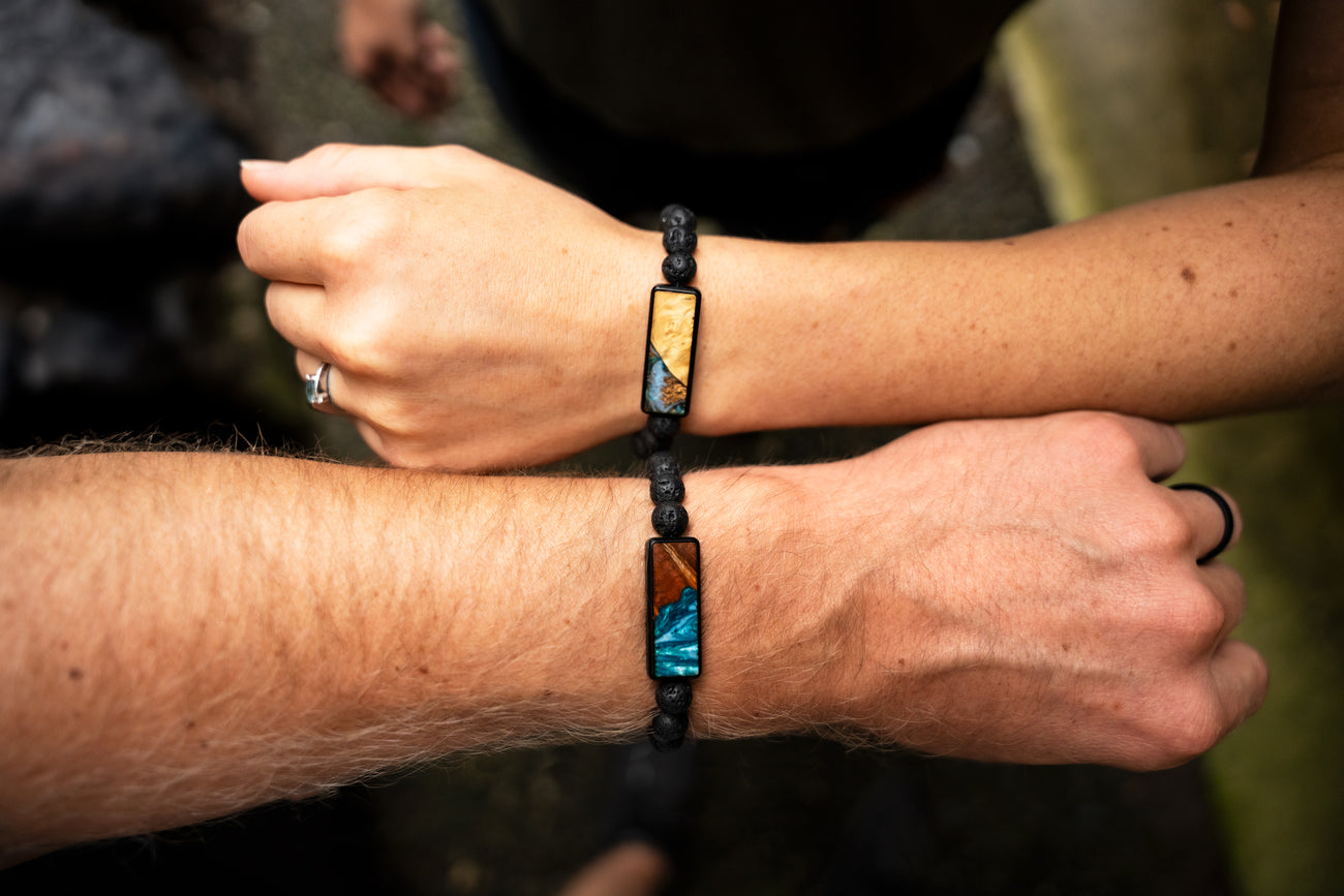 Lava Bead Wood Bracelet Terrell (Pattern, 764530) Carved