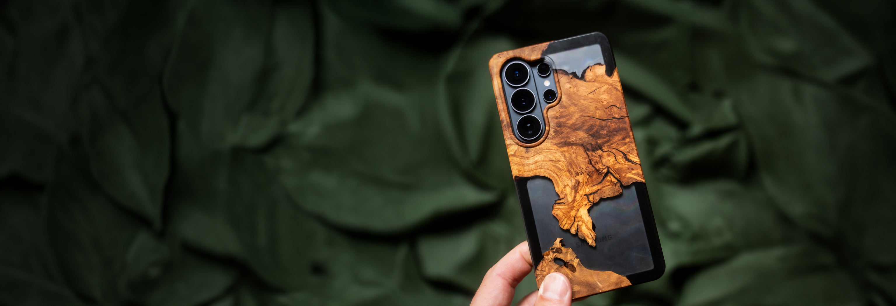 Carved Phone Case on display