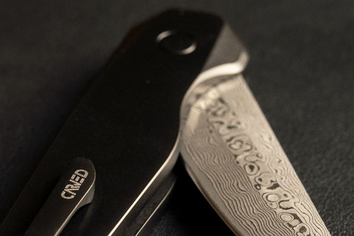 EDC Dark Damascus Detail