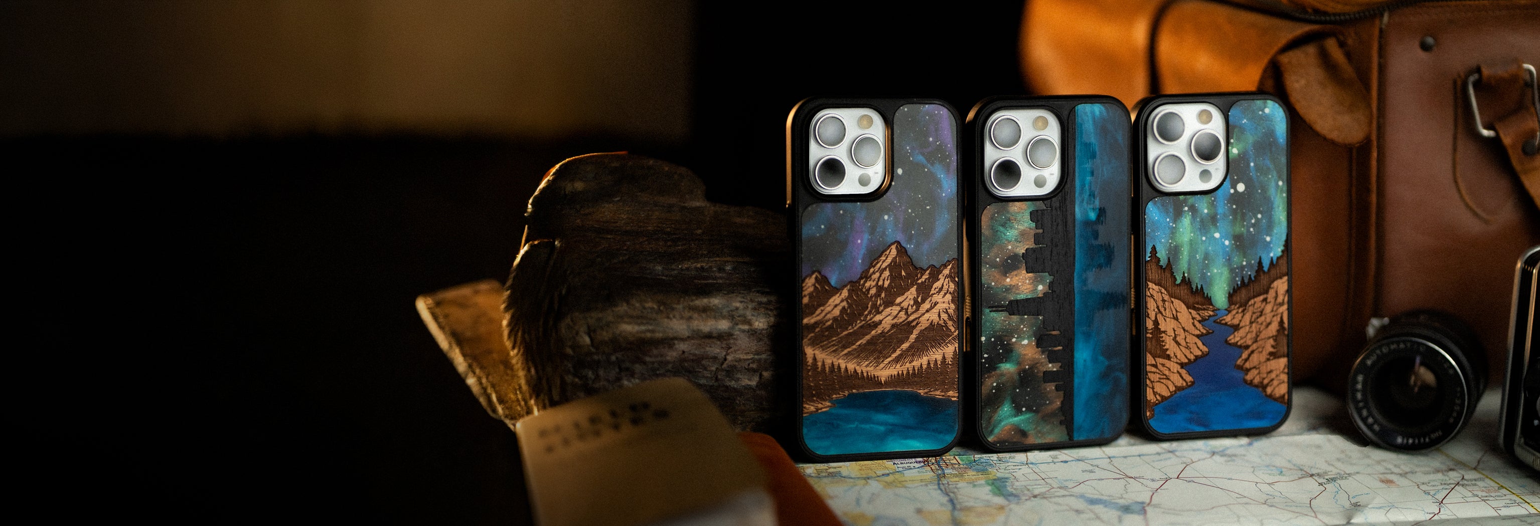 Carved Phone Case on display