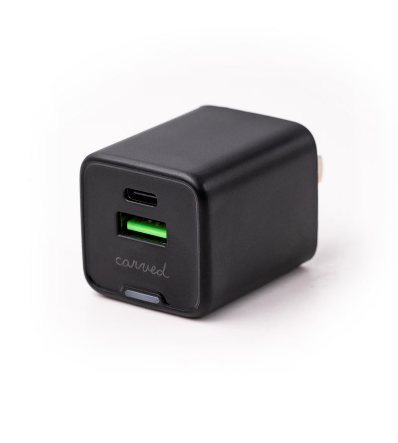 Carved Quick Charge 3.0 USB + USB-C 30W Wall Plug