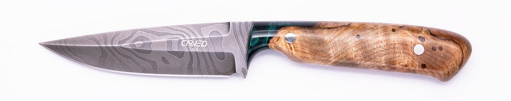 Carved Damascus Field Knife #20657