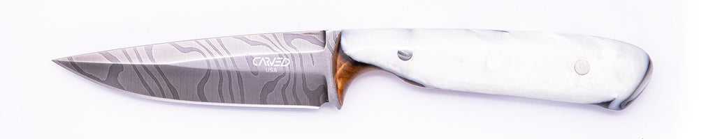 Carved Damascus Field Knife #20647