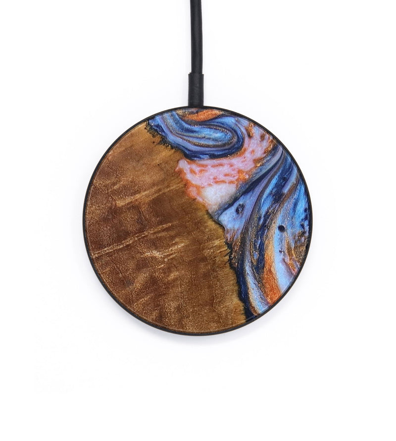 Circle Wood+Resin Wireless Charger - Shannon (Teal & Gold, 651110)