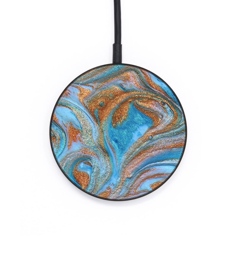 Circle ResinArt Wireless Charger - Tabitha (Teal & Gold, 651112)
