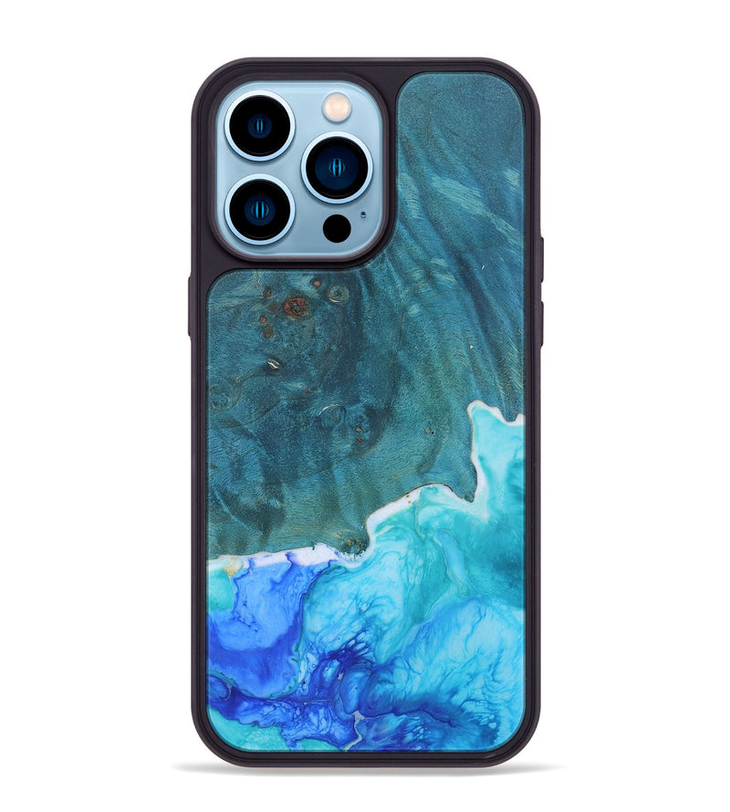 iPhone 14 Pro Max Wood+Resin Phone Case - Aria (Watercolor, 655880)