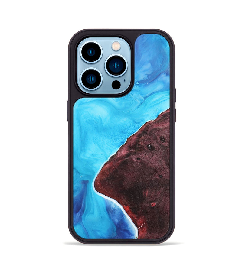 iPhone 14 Pro Wood+Resin Phone Case - Sylvia (Watercolor, 655917)