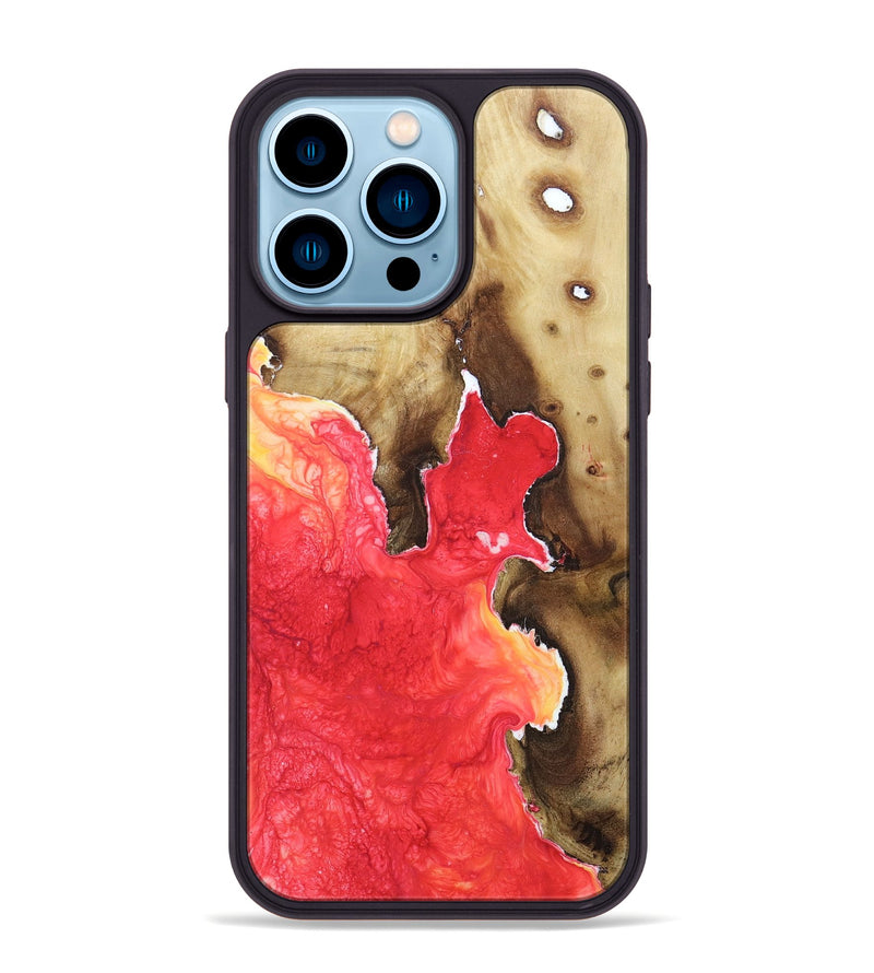 iPhone 14 Pro Max Wood+Resin Phone Case - Belinda (Watercolor, 655932)